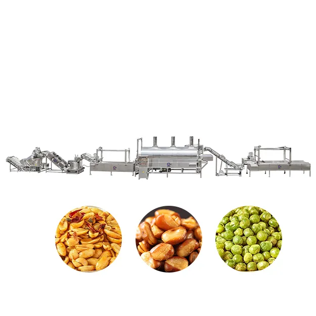 Práctica automática de acero inoxidable snack línea de producción de alimentos - Línea de producción de fritura de cinturón de malla - foodmachtech